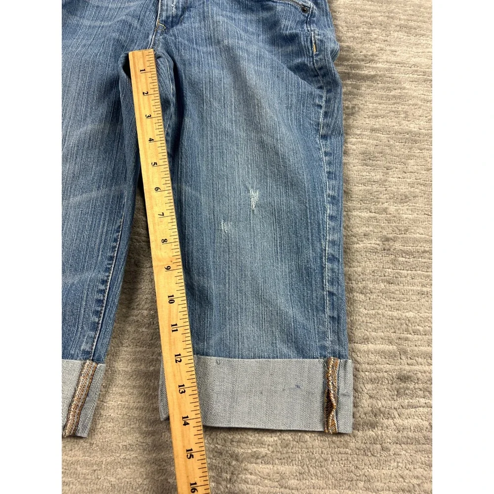 Old Navy Capri Jeans Womens 6 Short Blue The Sweetheart Cuffed Mid Rise Denim